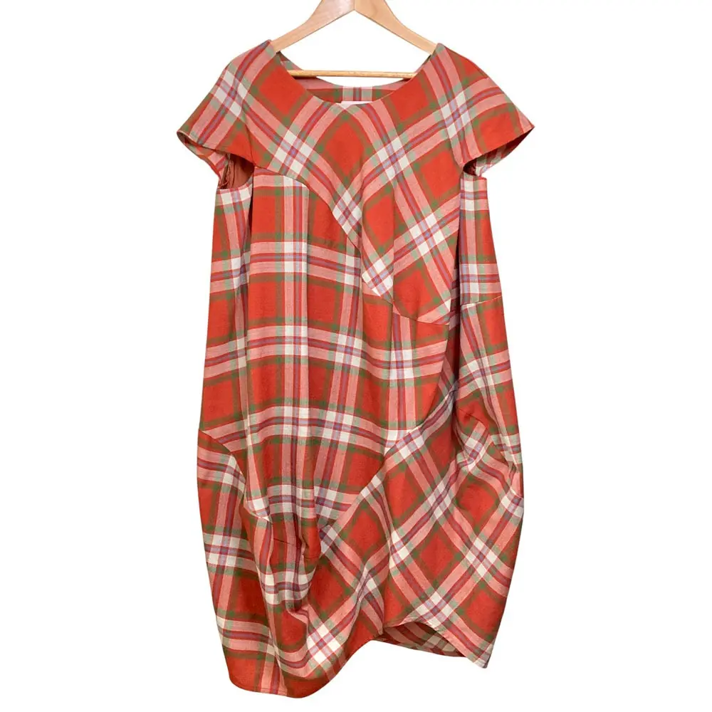 Vivienne Westwood RED LABEL ヴィヴィアンウエストウッド レッドレーベル ベルテッド チェックワンピース サイズ2 レッド