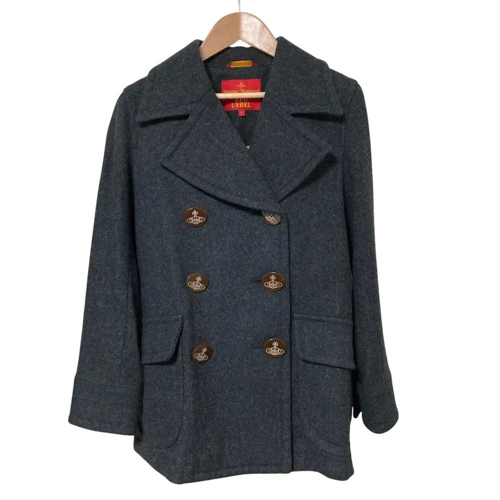 Vivienne Westwood red label ヴィヴィアンウエストウッドレッドレーベル オーブボタン ダブルジャケットコート サイズ2 グレー