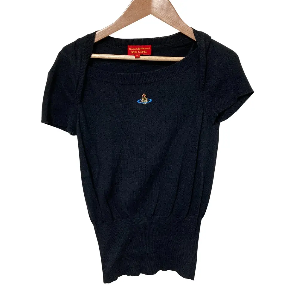 Vivienne Westwood ヴィヴィアンウエストウッド レッドレーベル オーブ刺繍 ショートスリーブ ニット カットソー M ブラック