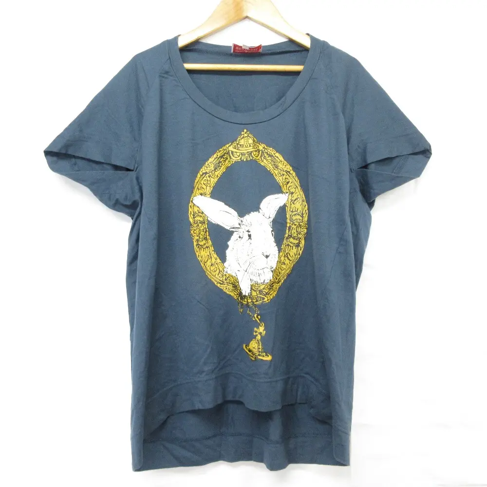 Vivienne Westwood RED LABEL ヴィヴィアンウエストウッドレッドレーベル ラビットプリント 半袖 Tシャツ サイズ1 ブルー