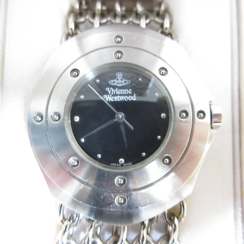 Vivienne Westwood ヴィヴィアンウエストウッド チェーンブレス 腕時計 ウォッチ シルバー×ブラック