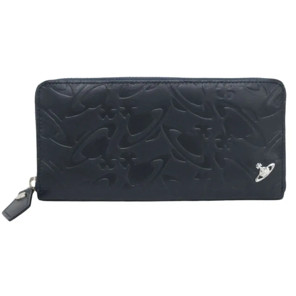 Vivienne Westwood ヴィヴィアンウエストウッド オーブ 型押 ラウンドファスナー ロングウォレット 長財布 VWK284 ネイビーの買取実績【2024年7月買取】