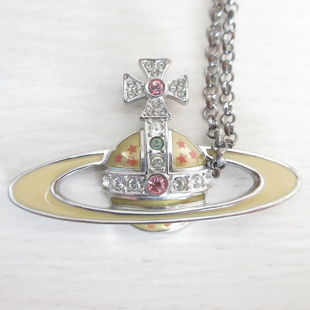 Vivienne Westwood ヴィヴィアンウエストウッド ビッグオーブネックレス チョーカー シルバー×イエロー