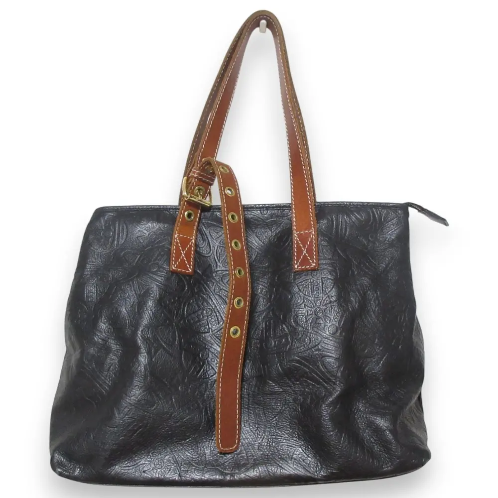 Vivienne Westwood ヴィヴィアンウエストウッド オーブエンボス レザー トートバッグ ブラック ブラウン