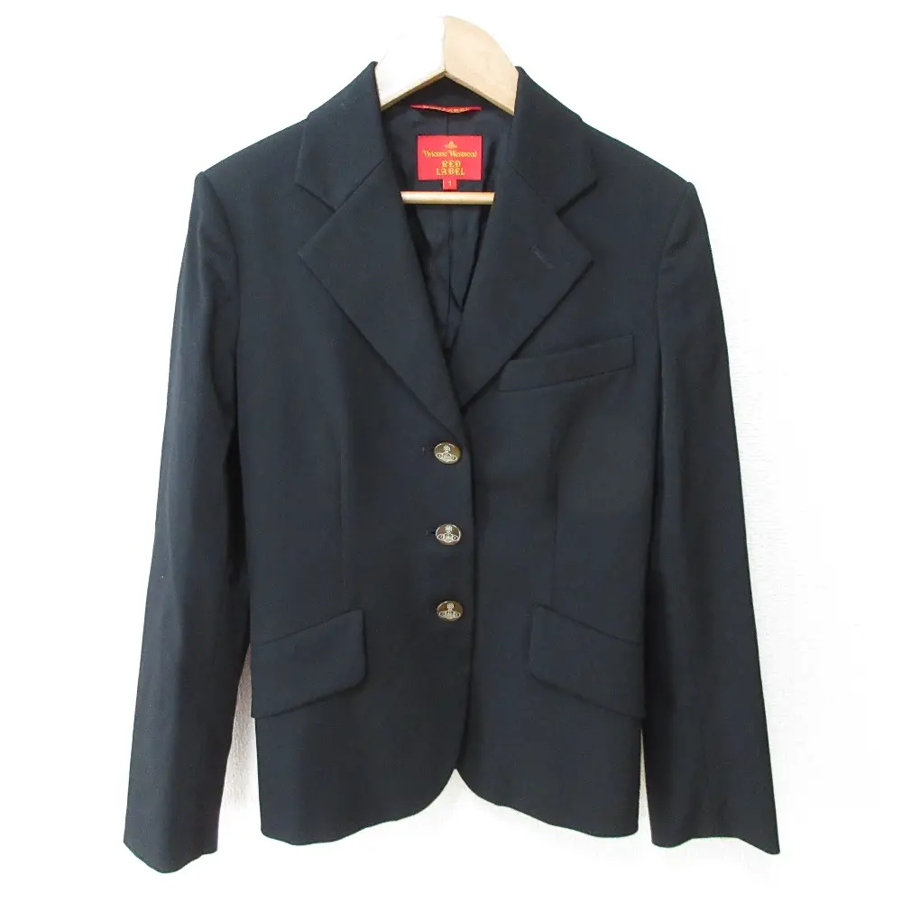 Vivienne Westwood ヴィヴィアンウエストウッド レッドレーベル オーブボタン シングル テーラードジャケット 1 ブラック
