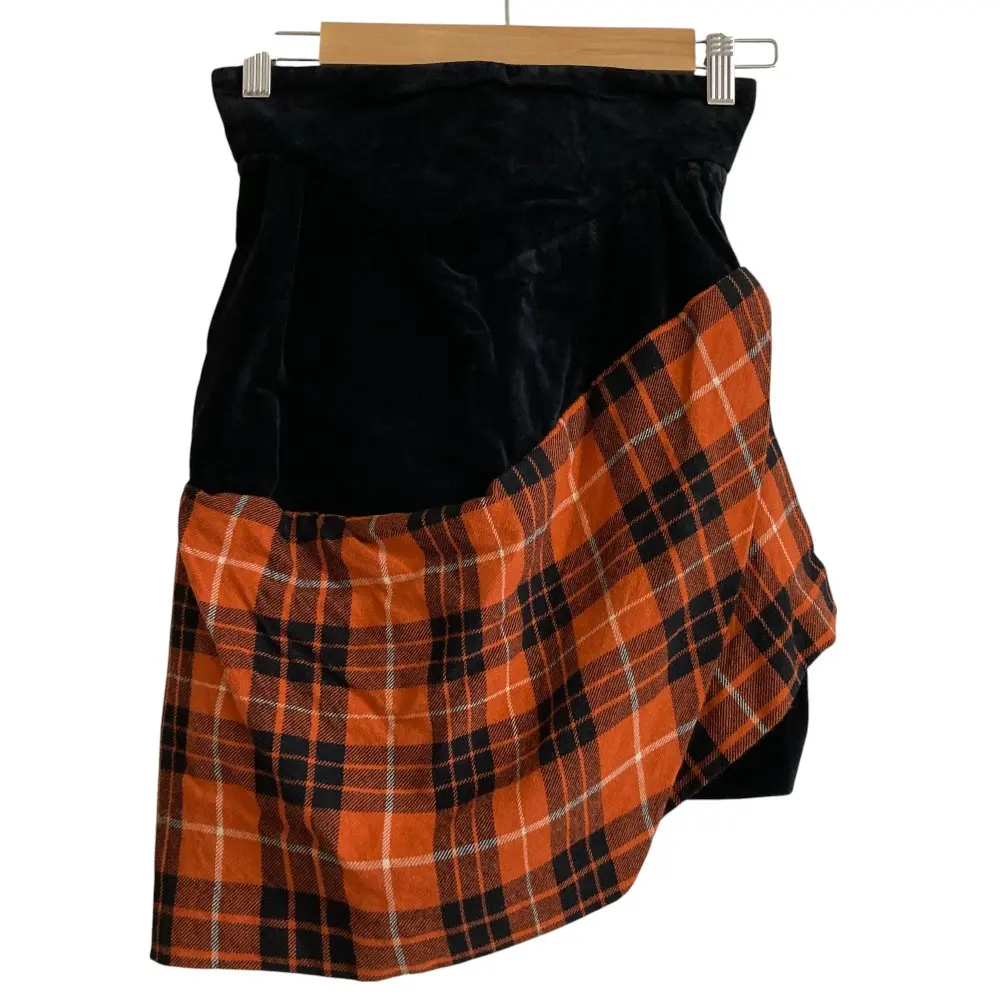 Vivienne Westwood ヴィヴィアンウエストウッド ゴールドレーベル 英国製 ベロア アシンメトリースカート サイズ10 ブラック