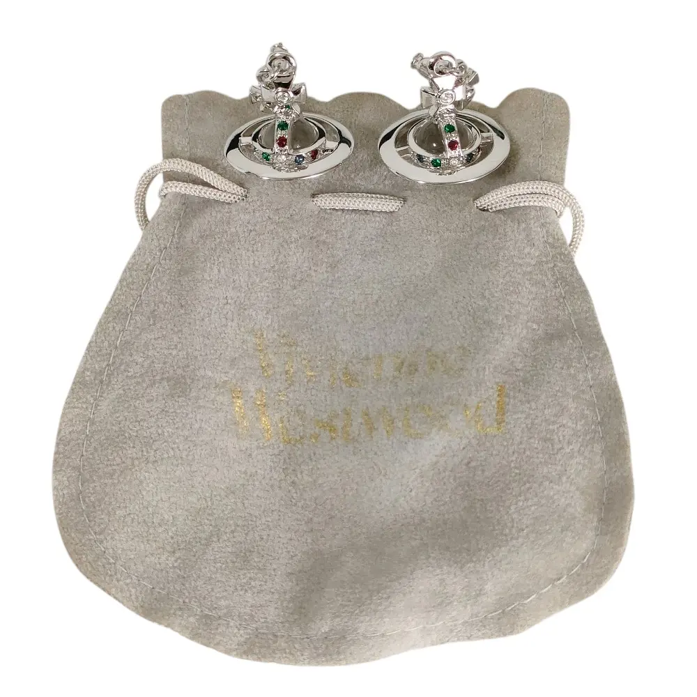 Vivienne Westwood ヴィヴィアンウエストウッド オーブ ラインストーン スタッドピアス シルバーカラー