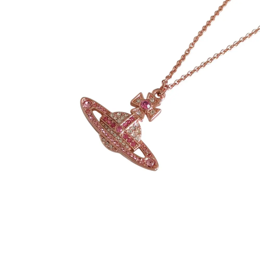 Vivienne Westwood ヴィヴィアンウエストウッド ラインストーン オーブ ペンダント ネックレス ピンクゴールドカラー