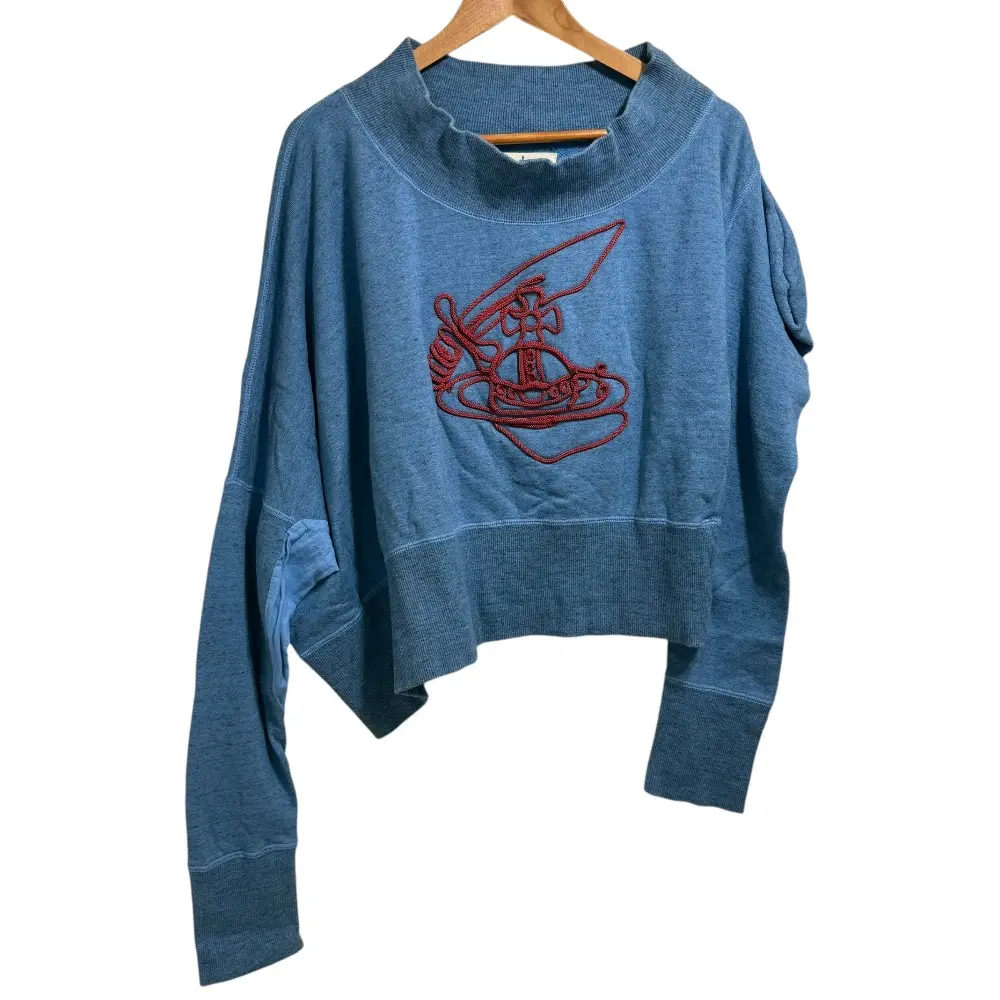 Vivienne Westwood ヴィヴィアンウエストウッド アングロマニア 長袖 変形スウェット トレーナー 38 ブルー