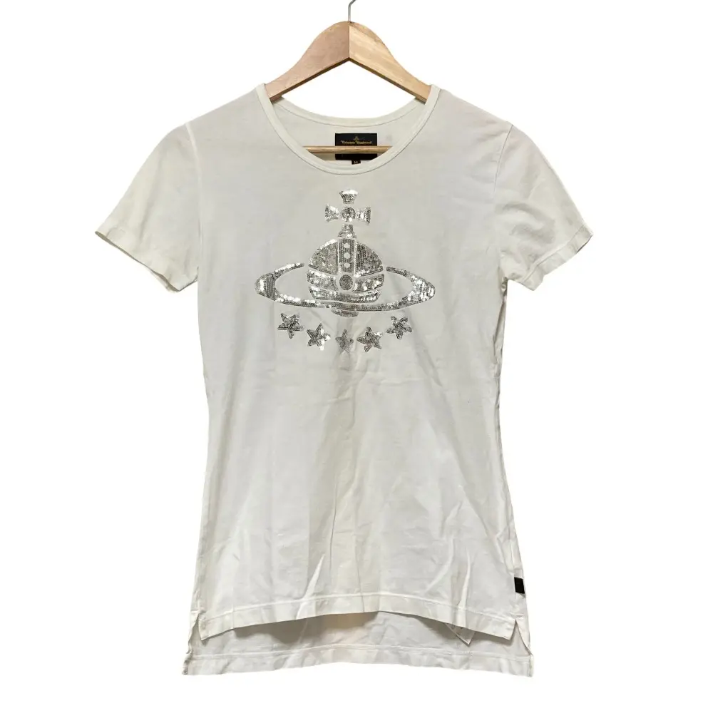 Vivienne Westwood ヴィヴィアンウエストウッド アングロマニア スパンコールオーブ刺繍 Tシャツ M ホワイト