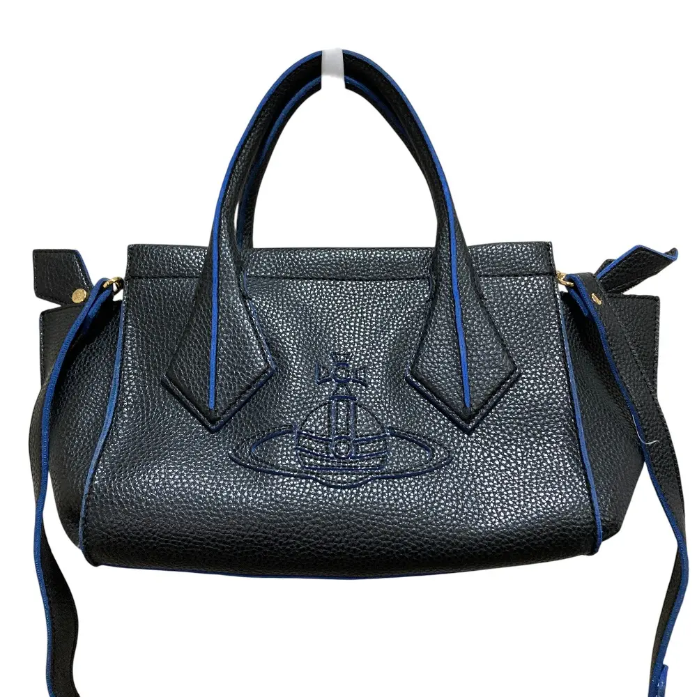 Vivienne Westwood ヴィヴィアンウエストウッド アングロマニア オーブ レザー 2WAY ミニハンドバッグ ブラック ネイビー