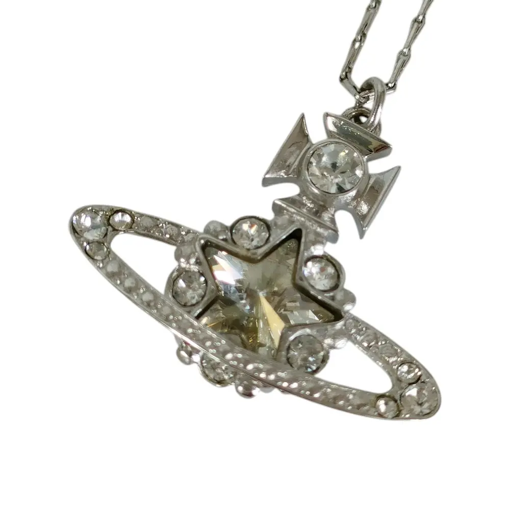 Vivienne Westwood ヴィヴィアンウエストウッド クリスタル スター オーブ トップ ネックレス シルバーカラー