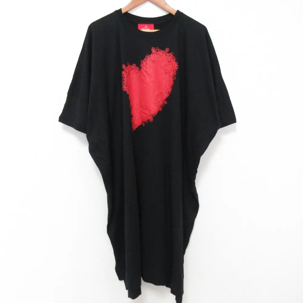 Vivienne Westwood ヴィヴィアンウエストウッドレッドレーベル ハートオーブプリント ワンピース 16-12-521028 00 ブラック