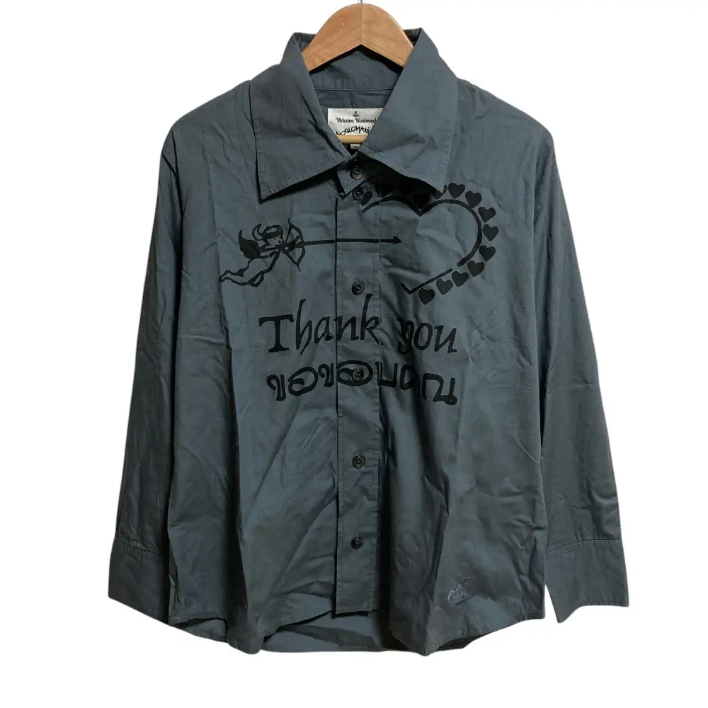 Vivienne Westwood ヴィヴィアンウエストウッド アングロマニア エンジェル ロングスリーブシャツ 17-11-801001 サイズ38 グレー