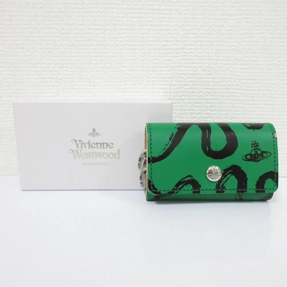 Vivienne Westwood ヴィヴィアンウエストウッド VERMICELLI ORB レザー 4連キーケース グリーン