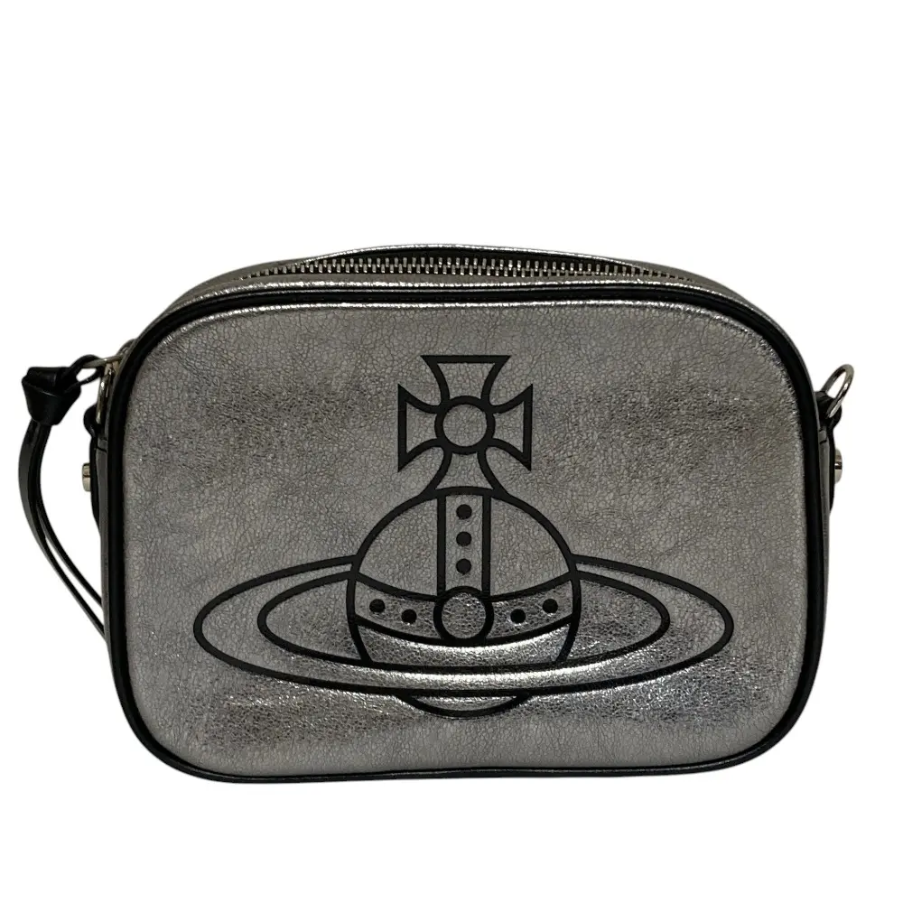 Vivienne Westwood ヴィヴィアンウエストウッド オーブエンボス レザー ショルダーバッグ シルバーカラー