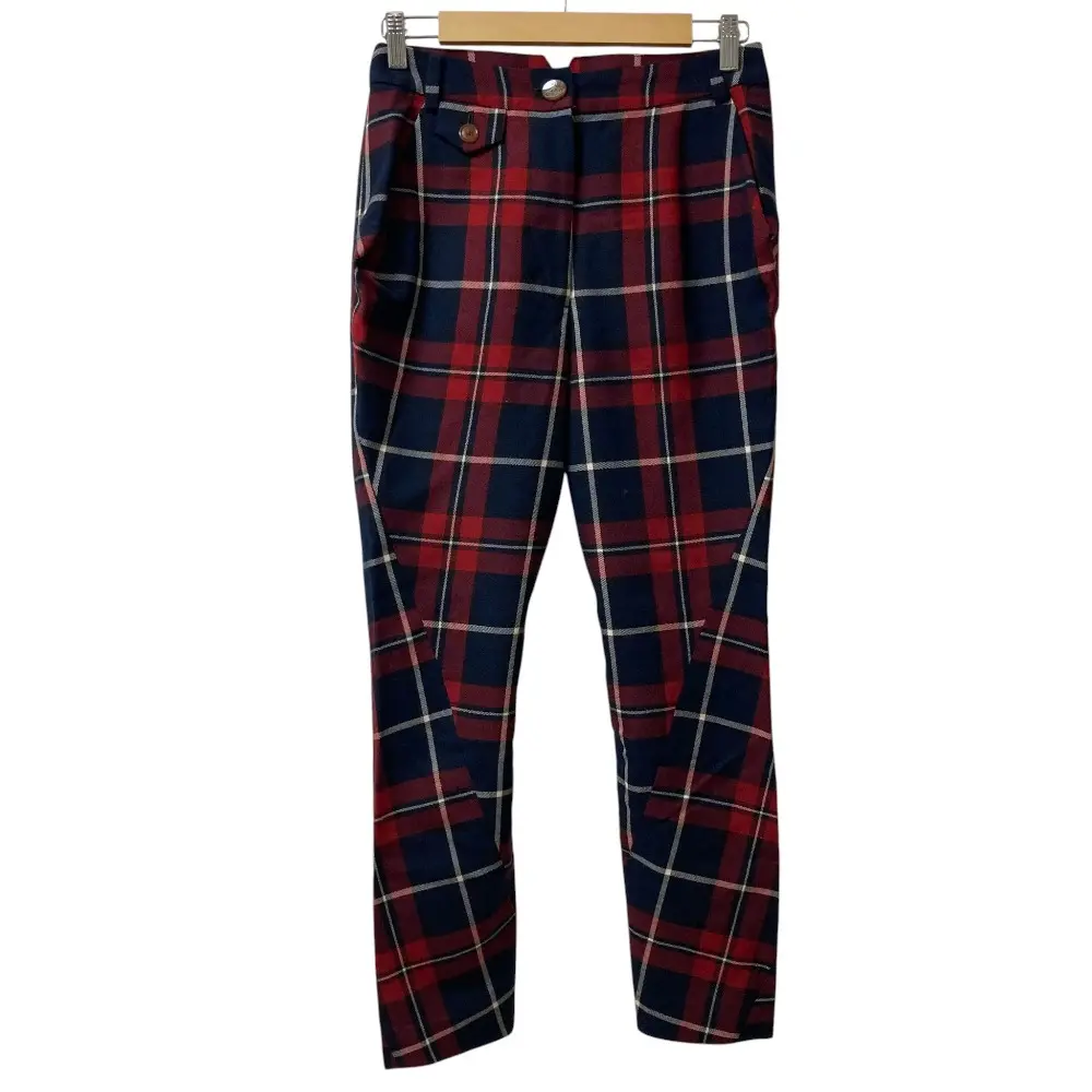 Vivienne Westwood Red Label ヴィヴィアンウエストウッド レッドレーベル ウール チェック柄 スラックスパンツ サイズ1 レッド