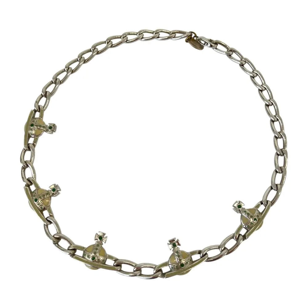 Vivienne Westwood ヴィヴィアンウエストウッド 5連オーブ チェーン ネックレス シルバーカラー