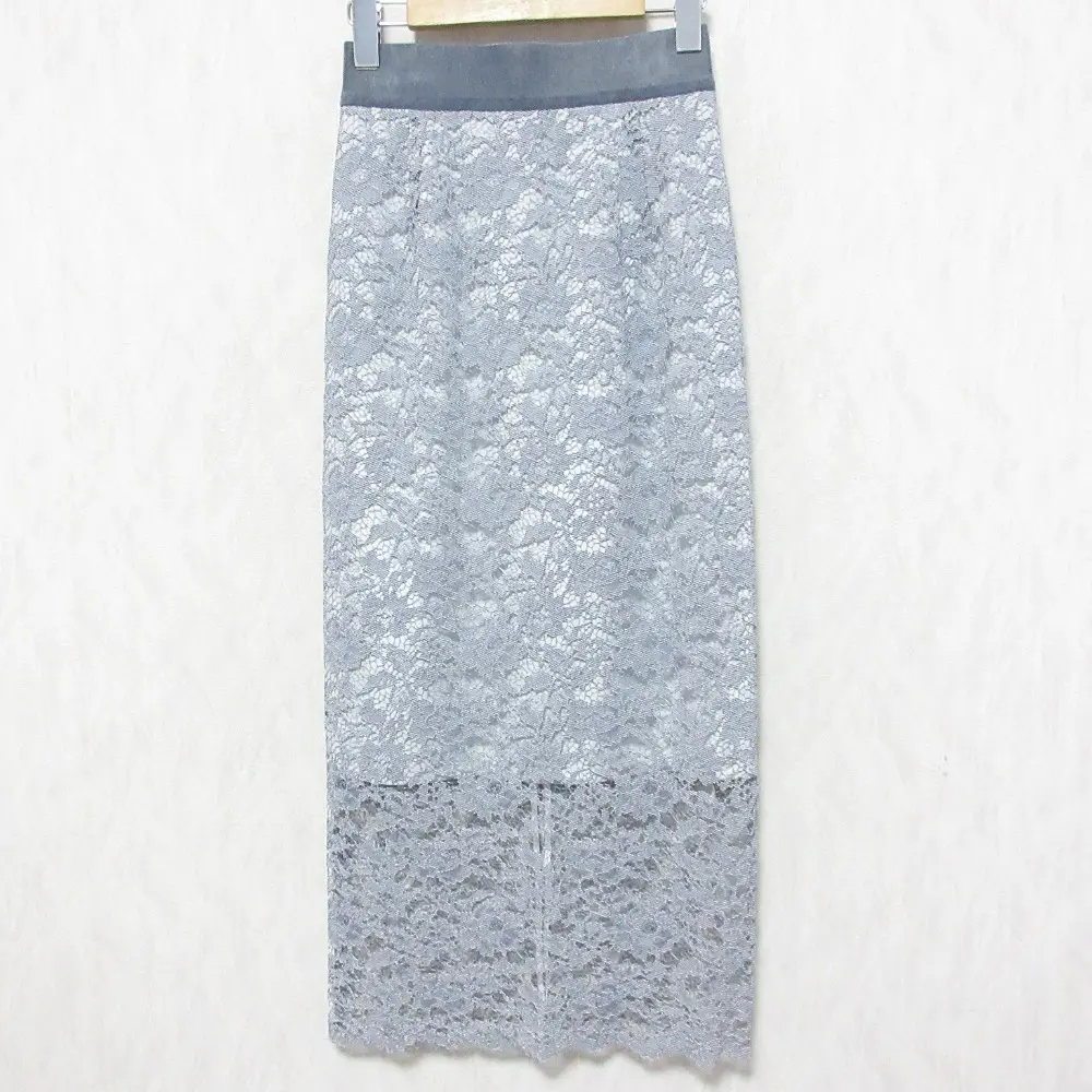 24SS Whim Gazette ウィムガゼット ロング Iライン タイト レーススカート WGZ1041101A0012 36 スカイブルー