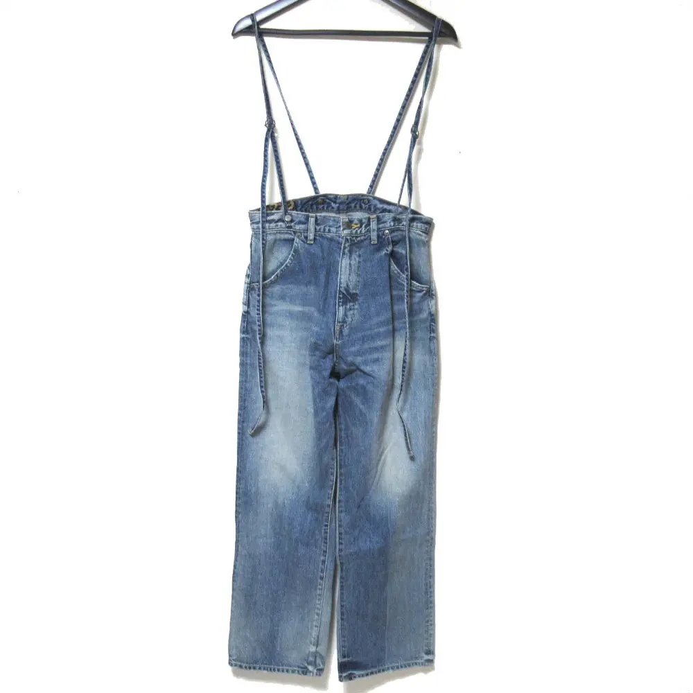 22SS Whim Gazette ウィムガゼット サスペンダーDENIM デニムパンツ Fサイズ インディゴブルー