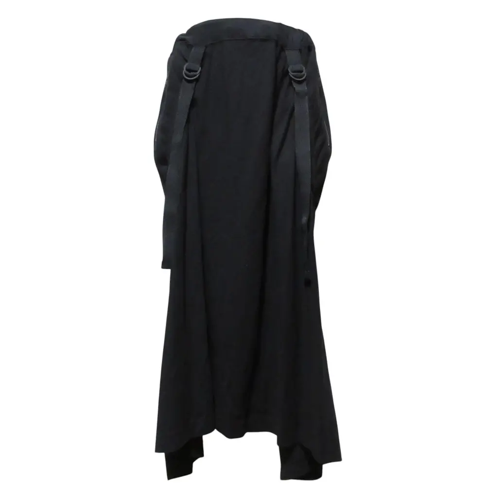 Y-3 ワイスリー アディダス ヨウジヤマモト ギャザー ロング パラシュートスカート  M ブラック