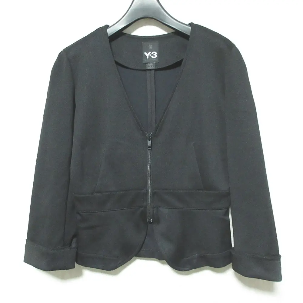 Y-3 ワイスリー ヨウジヤマモト×アディダス ノーカラー ジップジャケット ブルゾン XS ブラック