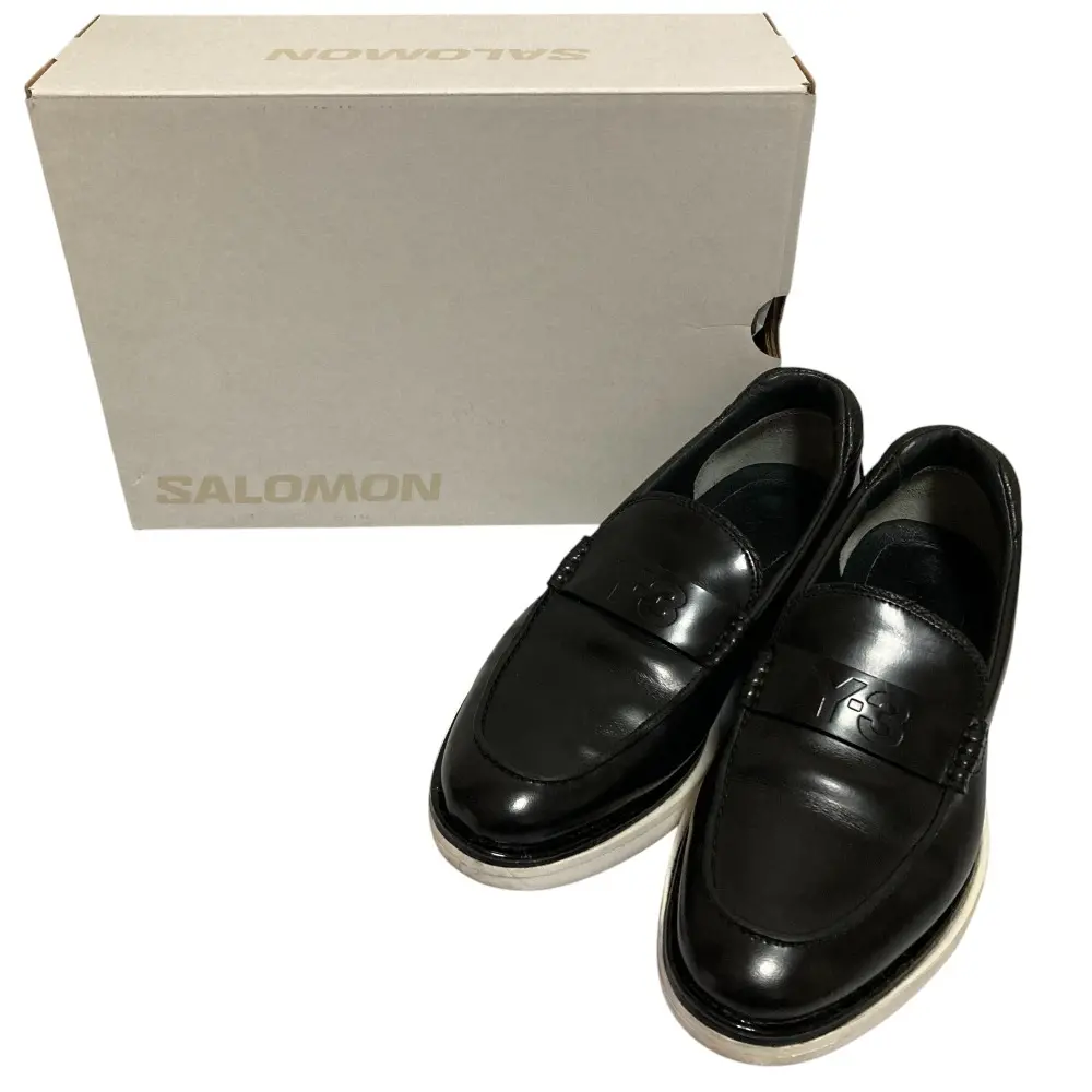 Y-3 ワイスリー アディダス ヨウジヤマモト レザー ロゴ ローファー スニーカー スリッポン 24.5cm ブラック