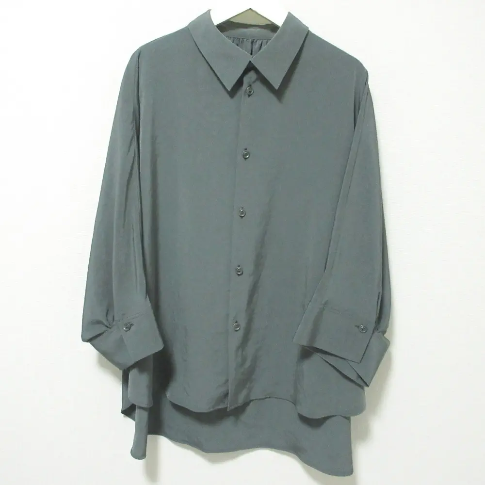 23SS Y'S ワイズ ヨウジヤマモト SHORT SLEEVE CAPE-SHIRT ケープシャツ ドルマンスリーブ ブラウス 2 ブルーグリーンの買取実績【2024年10月買取】