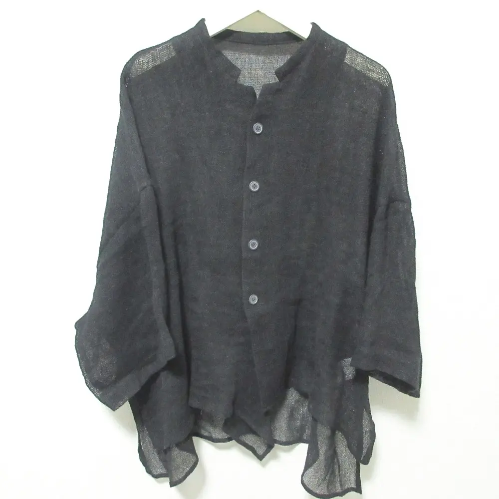 Y's ワイズ ヨウジヤマモト 現行モデル LENO CLOTH BOX BLOUSE リネンクロス ボックスブラウス 2 ブラック