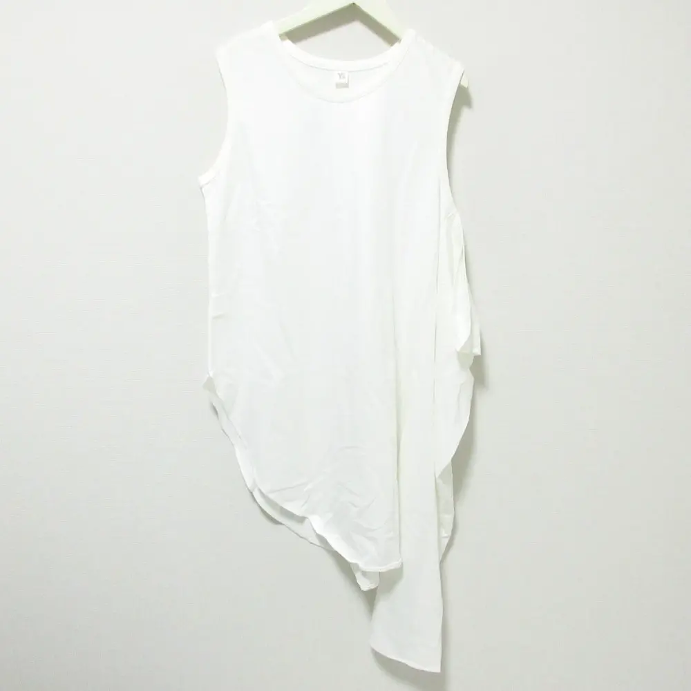 22AW Y's ワイズ ヨウジヤマモト アシンメトリー イレヘム ノースリーブ Tシャツ チュニック カットソー YE-T27-063 2 ホワイトの買取実績【2024年12月買取】