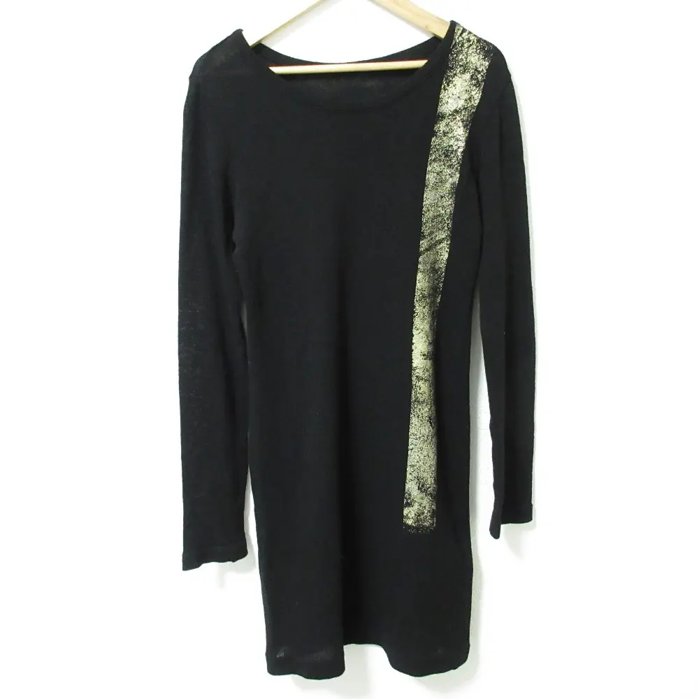 Y's Yohji Yamamoto ワイズ ヨウジヤマモト 箔プリント ウール ロングスリーブ ニット セーター チュニック 2 ブラックの買取実績【2024年12月買取】