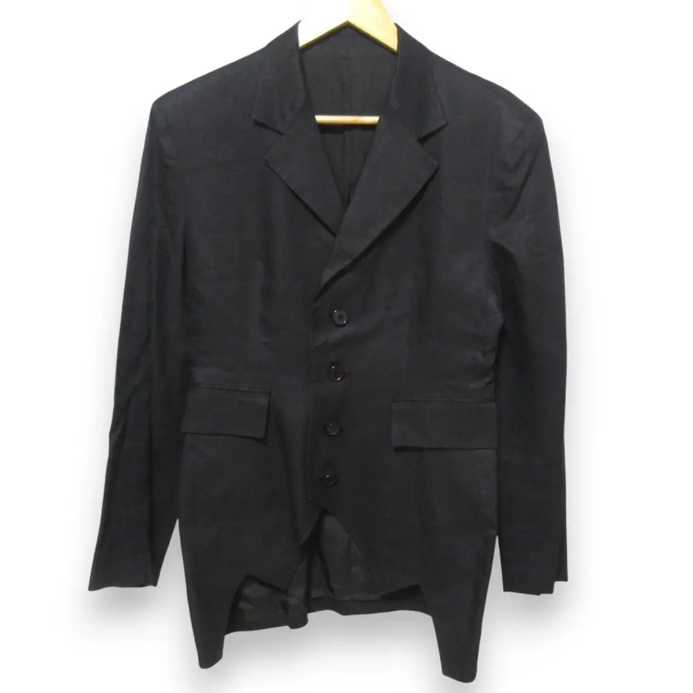 80's Y's Yohji Yamamoto ワイズ ヨウジヤマモト ヴィンテージ リネンブレンド シングルジャケット YW-J02-300 ブラック