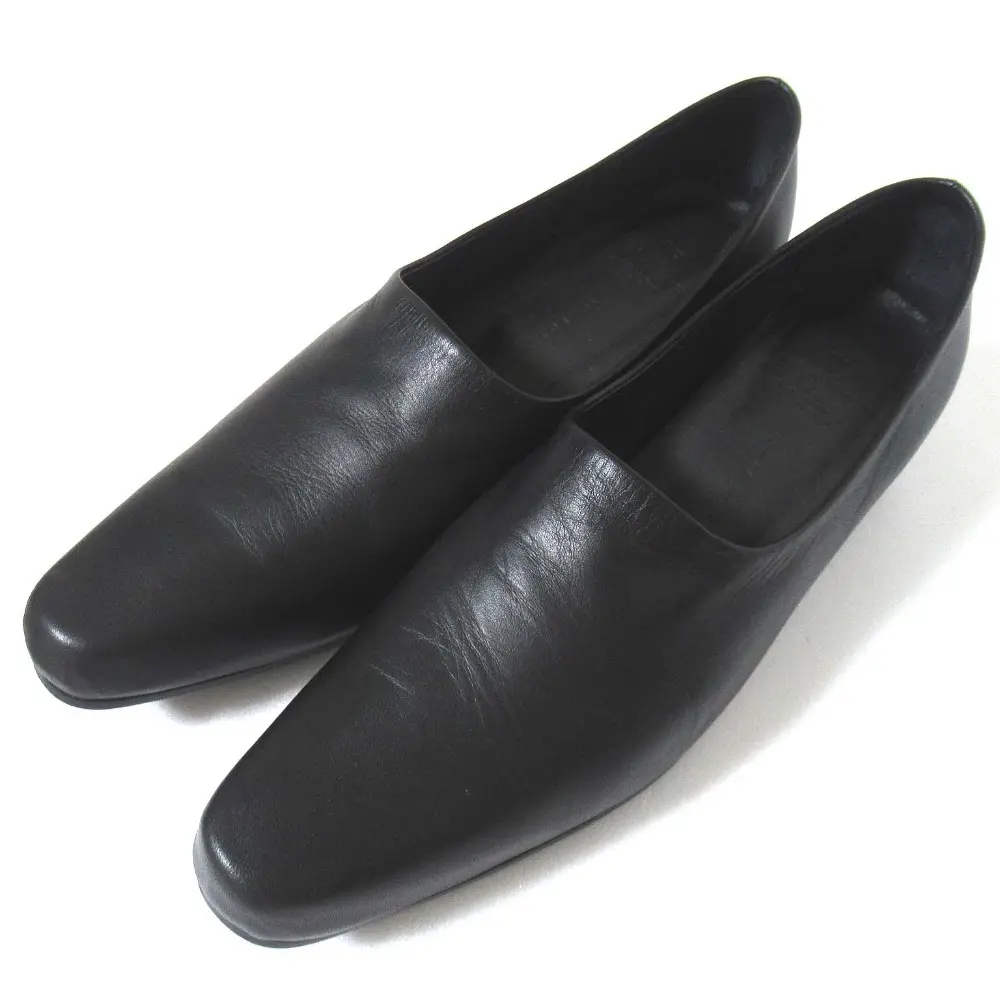 Y's Yohji Yamamoto ワイズ ヨウジヤマモト インヒール スリッポン レザーシューズ サイズ4 24cm ブラック