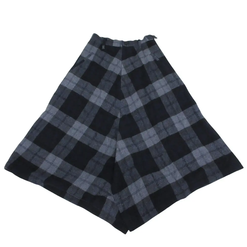 Y's ワイズ ヨウジヤマモト チェック ウール サルエルパンツ ガウチョパンツ YM-P08-121 サイズ1 グレー ネイビー
