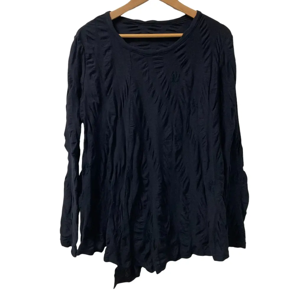 Y's Yohji Yamamoto ワイズ ヨウジヤマモト SQUARE CUT JQ ROUND NECK FLARE LONG SLEEVE カットソー YP-T18-064 2 ブラック