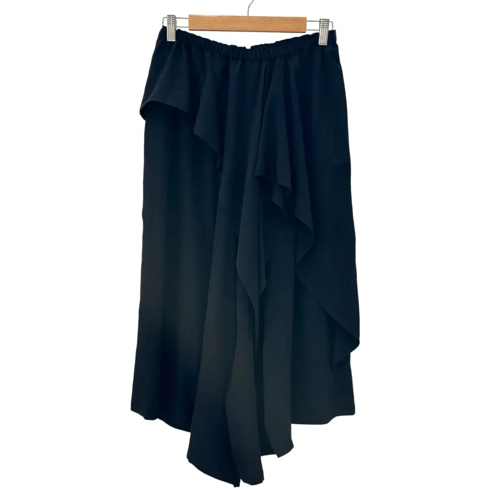 Y's ワイズ ヨウジヤマモト CREPE de CHINE RUFFLE PANTS YA-P05-500 サイズ1 ブラック