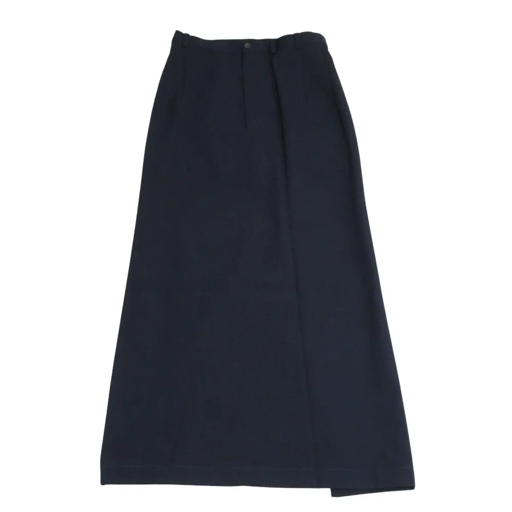 80-90's Y's ヨウジヤマモト バックスリットウールロングタイトスカート YE-S01-100 ネイビー