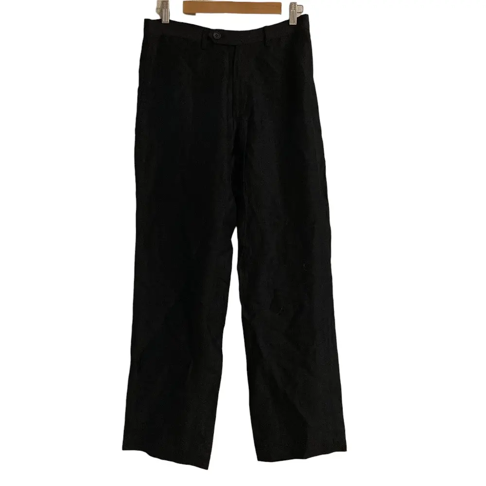 Y's Yohji Yamamoto ワイズ ヨウジヤマモト リネン ストレート パンツ スラックス YH-P08-325 サイズ3 ブラック
