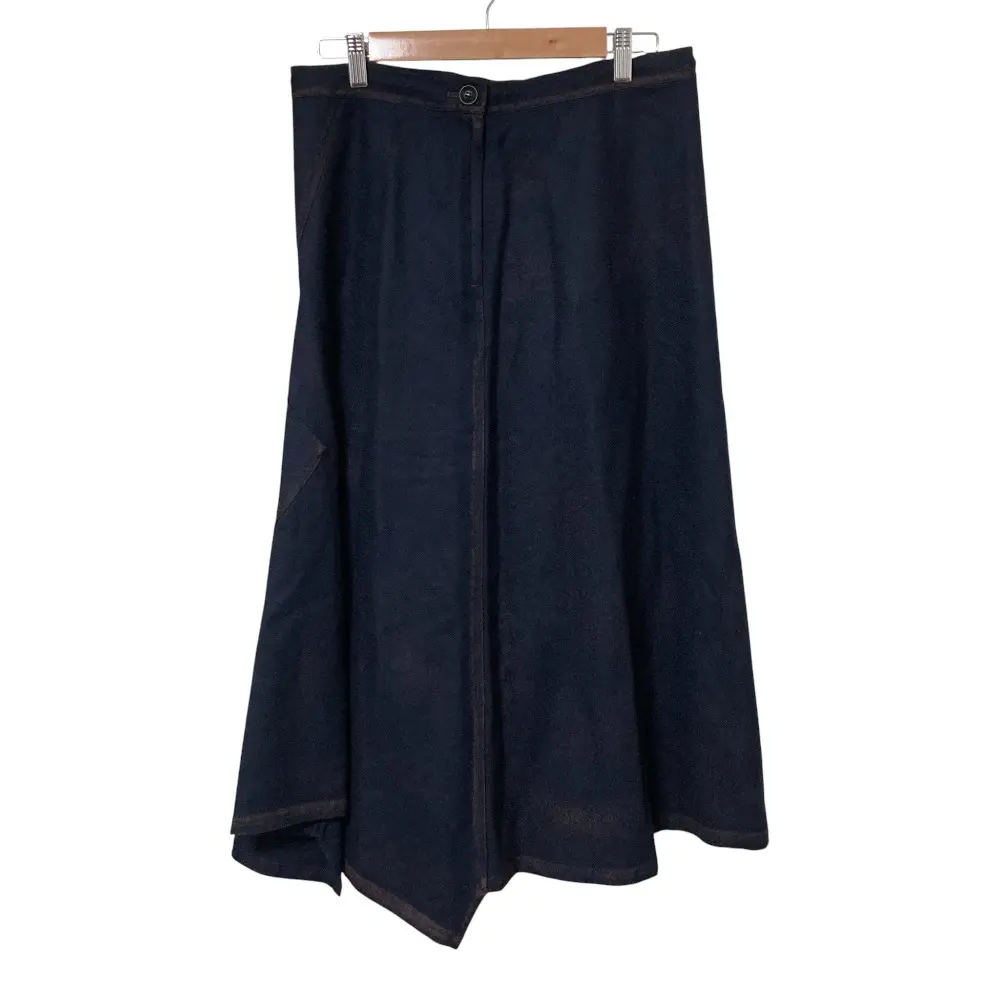 Y's YOHJI YAMAMOTO ワイズ ヨウジヤマモト ウールロングスカート YX-S12-104 1サイズ ネイビー