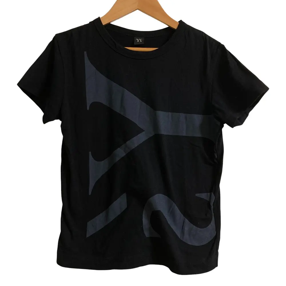 Y's Yohji Yamamoto ワイズ ヨウジヤマモト ショートスリーブ ロゴTシャツ YE-T16-676 サイズ2 ブラック