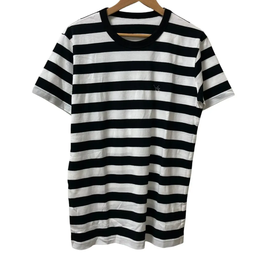 Y's Yohji Yamamoto ワイズ ヨウジヤマモト ロゴステッチボーダーTシャツ サイズ4 ブラック×ホワイト
