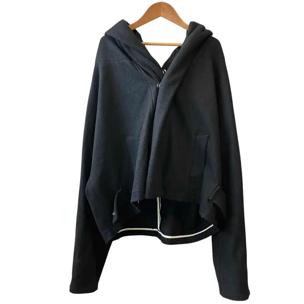 Y's YOHJI YAMAMOTO ワイズ ヨウジヤマモト メルトンウール フーデットジャケット コート YE-T24-564 サイズ2 ブラック