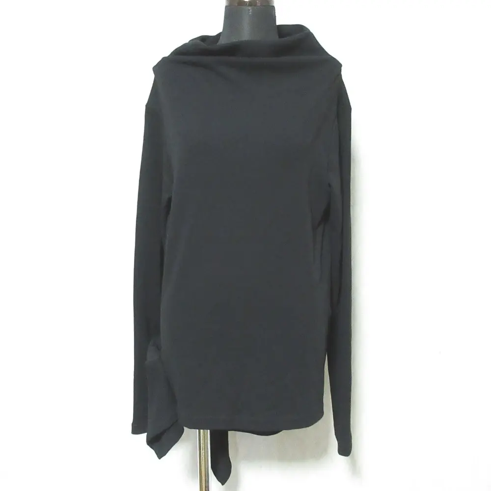 24SS Y's ワイズ ヨウジヤマモト HARD TWIST PONTE SIDE FLARE OFF NECK T カットソー YO-T39-069 2 ブラック