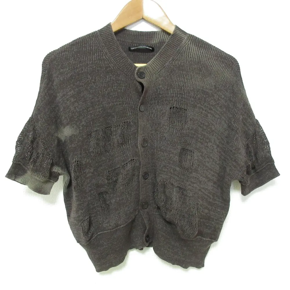 Y's Yohji Yamamoto ワイズ ヨウジヤマモトショートスリーブ ショート ニットカーディガン YD-K03-081 サイズ2 ブラウン