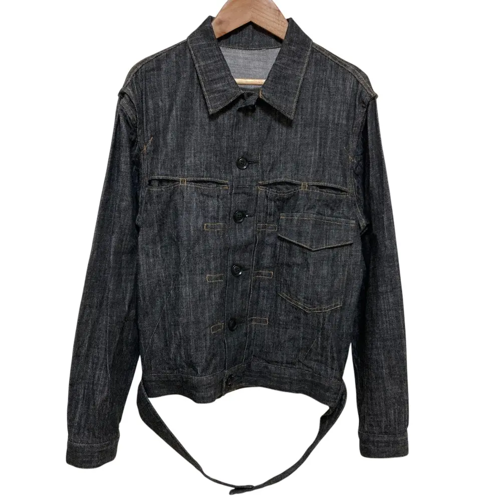 Y's ワイズ ヨウジヤマモト 8OZ TUCKED DENIM JACKET デニムジャケット YT-Y02-028 サイズ1 ブラックグレー