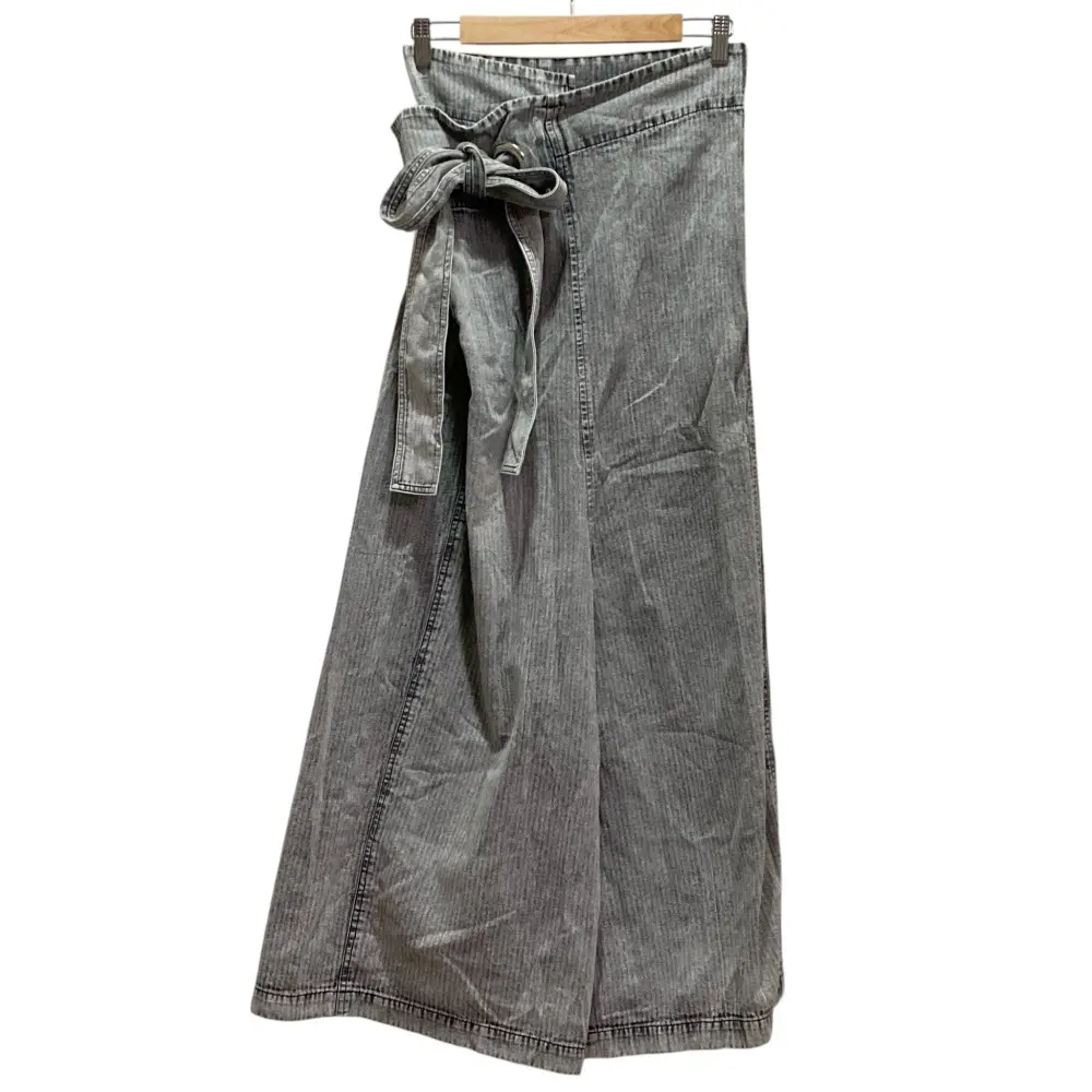 Y's Yohji Yamamoto ワイズ ヨウジヤマモト ストーンブリーチ加工 ハイウエスト ワイドパンツ YG-P01-008 サイズ1 グレー