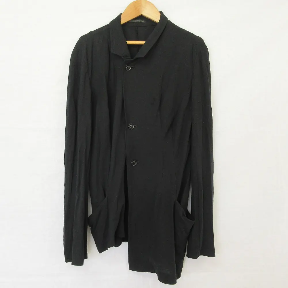 Y's Yohji Yamamoto ワイズヨウジヤマモト ストレッチ アシンメトリージャケット YH-J13-016 サイズ2 ブラック 