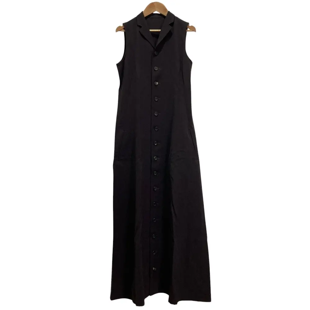 Y's Yohji Yamamoto ワイズ ヨウジヤマモト ウール ノースリーブ マキシワンピース YM-D04-103 ブラウン