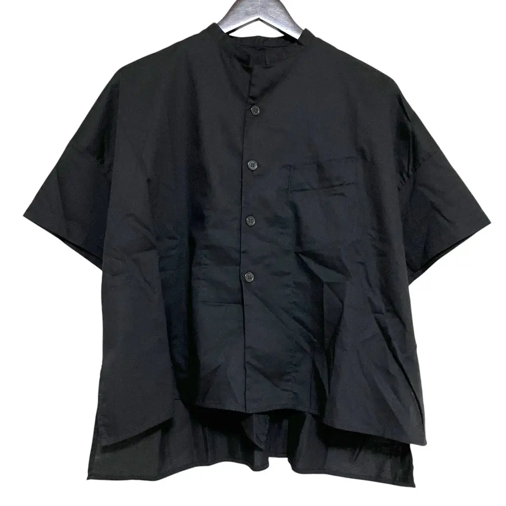 24SS Y's BORN PRODUCT ワイズ ヨウジヤマモト THIN COTTON TWILL HALF SLEEVE BOX SHIRT ボックスシャツ YY-B81-003 2 黒