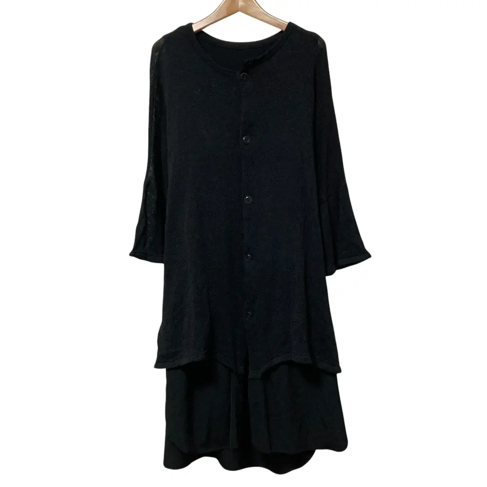 Y's yohji yamamoto ワイズ ヨウジヤマモト ニット レイヤード ロングシャツ ワンピース ブラック サンプル品の買取実績【2026年3月買取】